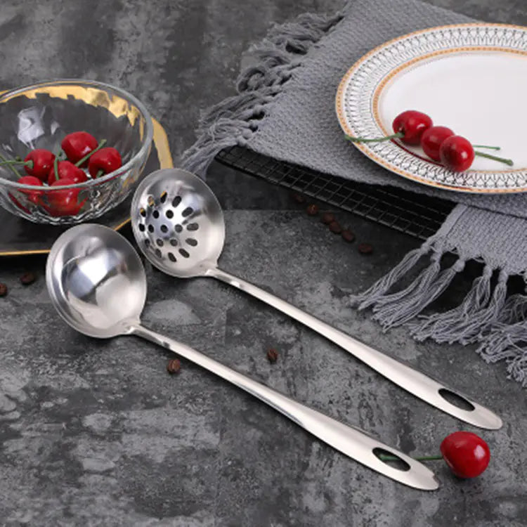 Hanging Stainless Steel Soup Spoon with Colander Handle